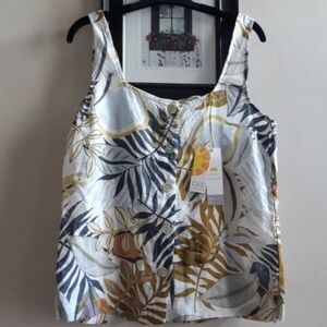 C&C California Multicolor Leaf Print Tank Top